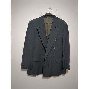 Hugo Boss Mens Al Capone Chicago Blazer Dark Green Wool Double Breasted Size 44L